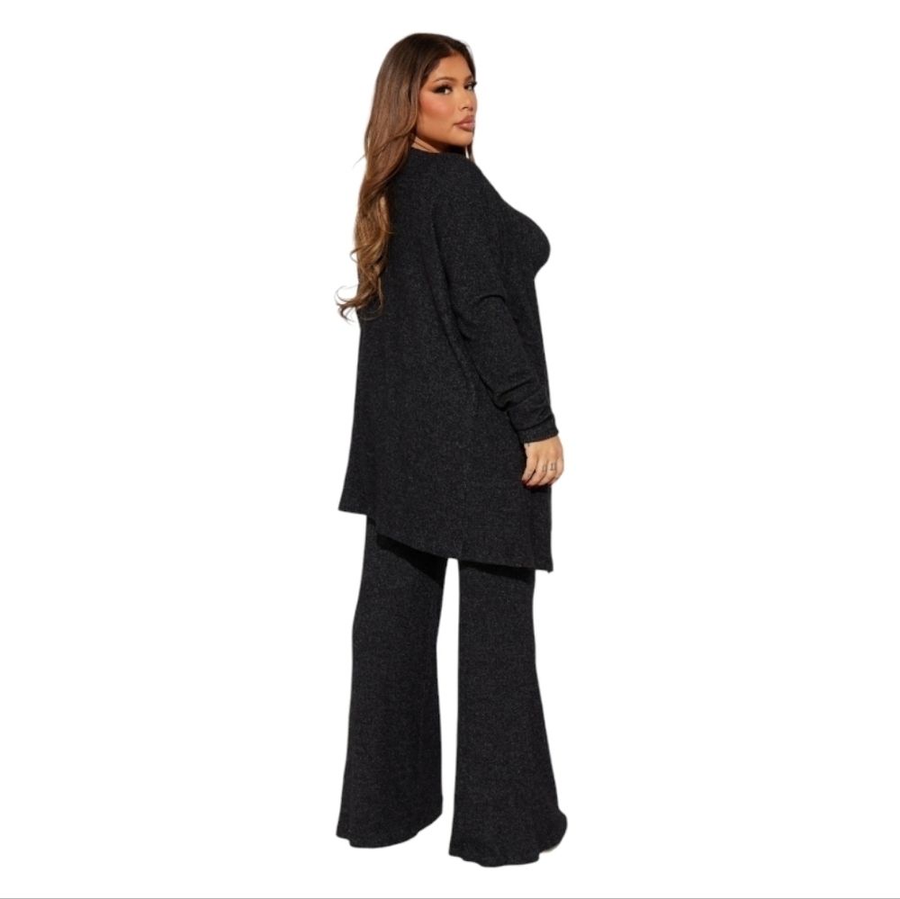 Fashion Nova Cozy & Comfy Black Three Piece Pantset, Sz 1X - Picture 6 of 7